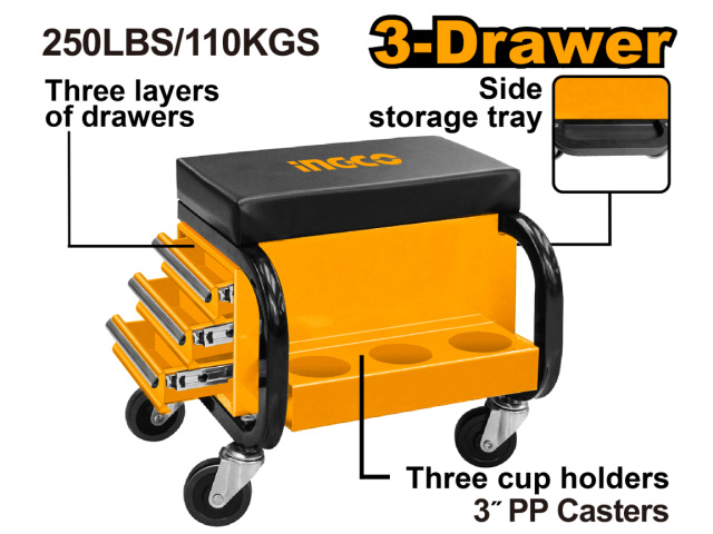 ستول متحرك + حافظة عدة 3 طوابق