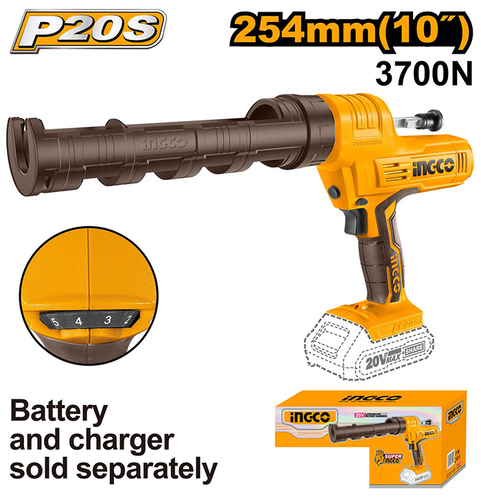 مسدس سيليكون شحن بطل 20 فولت 10" بدون ملحقات